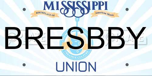 BRESBBY Mississippi License Plate