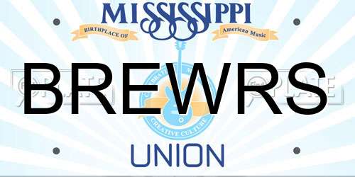BREWRS Mississippi License Plate
