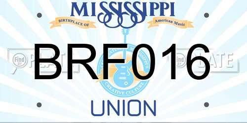 BRF016 Mississippi License Plate