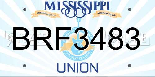 BRF3483 Mississippi License Plate