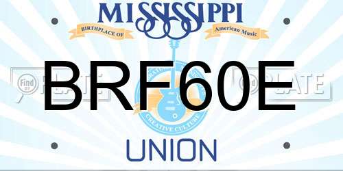 BRF60E Mississippi License Plate