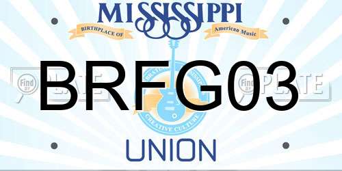 BRFG03 Mississippi License Plate