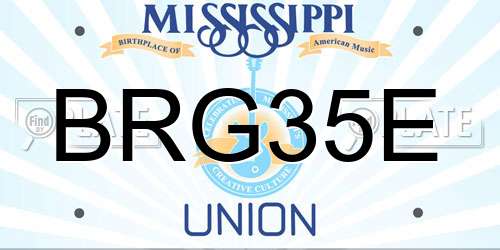 BRG35E Mississippi License Plate