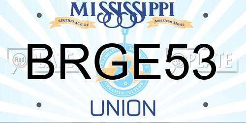 BRGE53 Mississippi License Plate