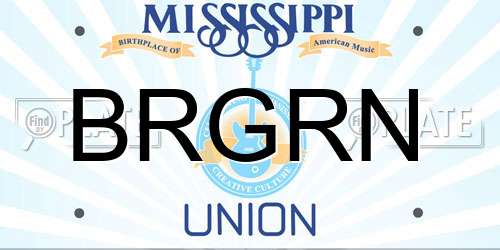 BRGRN Mississippi License Plate