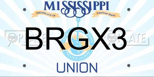 BRGX3 Mississippi License Plate