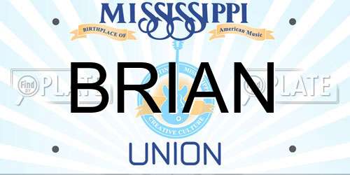 BRIAN Mississippi License Plate