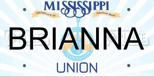 BRIANNA Mississippi License Plate