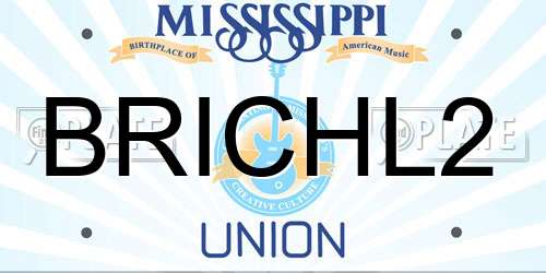 BRICHL2 Mississippi License Plate