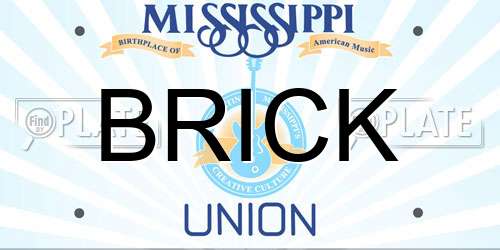 BRICK Mississippi License Plate