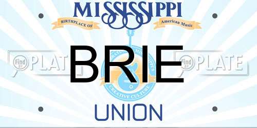 BRIE Mississippi License Plate
