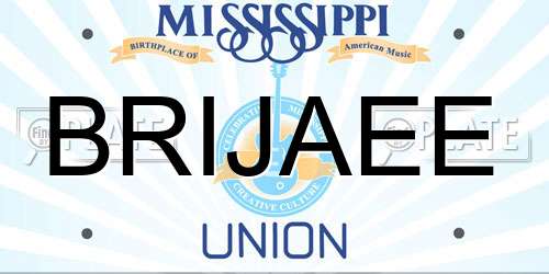 BRIJAEE Mississippi License Plate