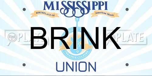 BRINK Mississippi License Plate