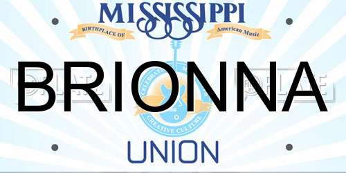 BRIONNA Mississippi License Plate