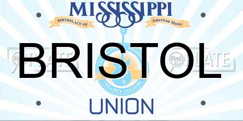 BRISTOL Mississippi License Plate