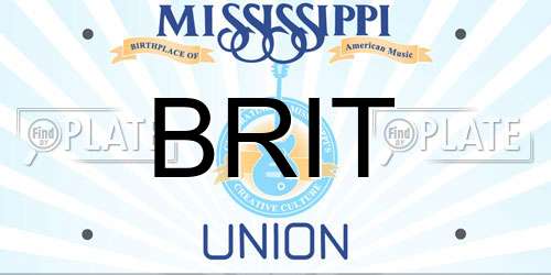 BRIT Mississippi License Plate
