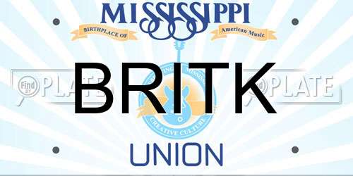BRITK Mississippi License Plate