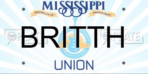 BRITTH Mississippi License Plate