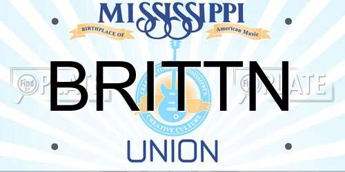 BRITTN Mississippi License Plate
