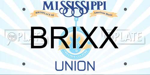 BRIXX Mississippi License Plate
