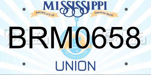 BRM0658 Mississippi License Plate