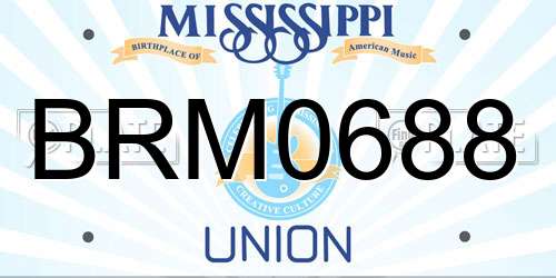 BRM0688 Mississippi License Plate