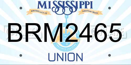 BRM2465 Mississippi License Plate