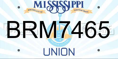 BRM7465 Mississippi License Plate