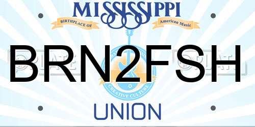 BRN2FSH Mississippi License Plate