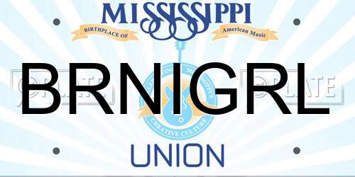 BRNIGRL Mississippi License Plate