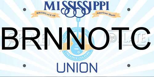 BRNNOTC Mississippi License Plate