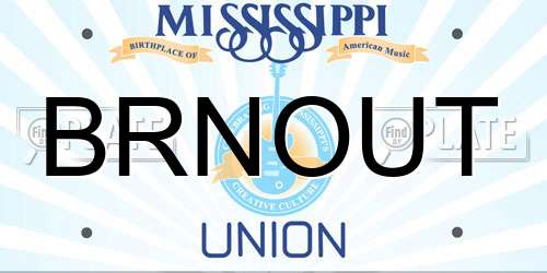 BRNOUT Mississippi License Plate