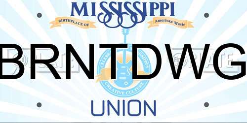 BRNTDWG Mississippi License Plate