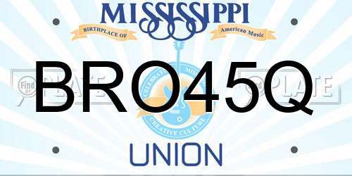 BRO45Q Mississippi License Plate