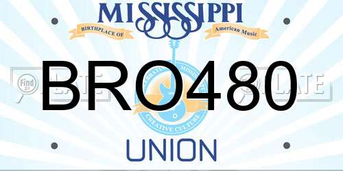 BRO480 Mississippi License Plate
