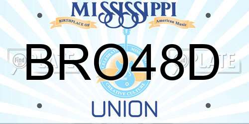 BRO48D Mississippi License Plate