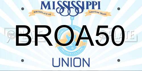 BROA50 Mississippi License Plate