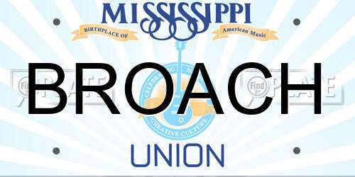 BROACH Mississippi License Plate