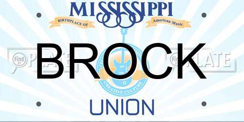 BROCK Mississippi License Plate