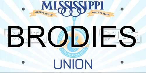 BRODIES Mississippi License Plate