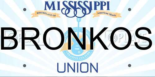 BRONKOS Mississippi License Plate