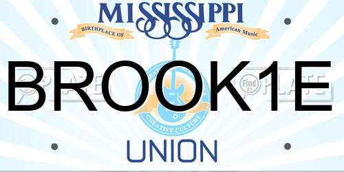 BROOK1E Mississippi License Plate