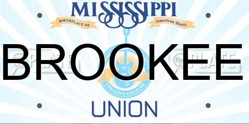 BROOKEE Mississippi License Plate