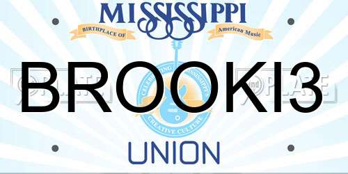 BROOKI3 Mississippi License Plate