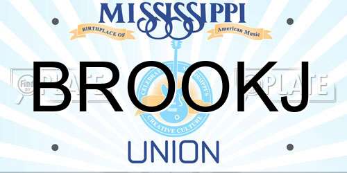 BROOKJ Mississippi License Plate