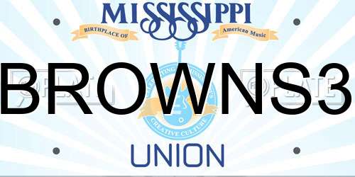BROWNS3 Mississippi License Plate