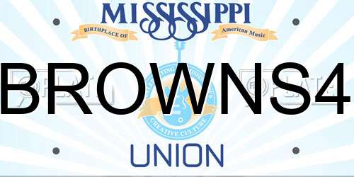BROWNS4 Mississippi License Plate