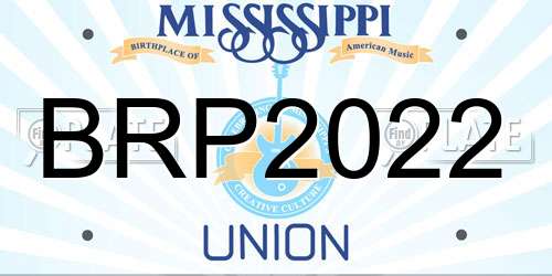 BRP2022 Mississippi License Plate
