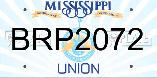 BRP2072 Mississippi License Plate