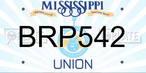 BRP542 Mississippi License Plate